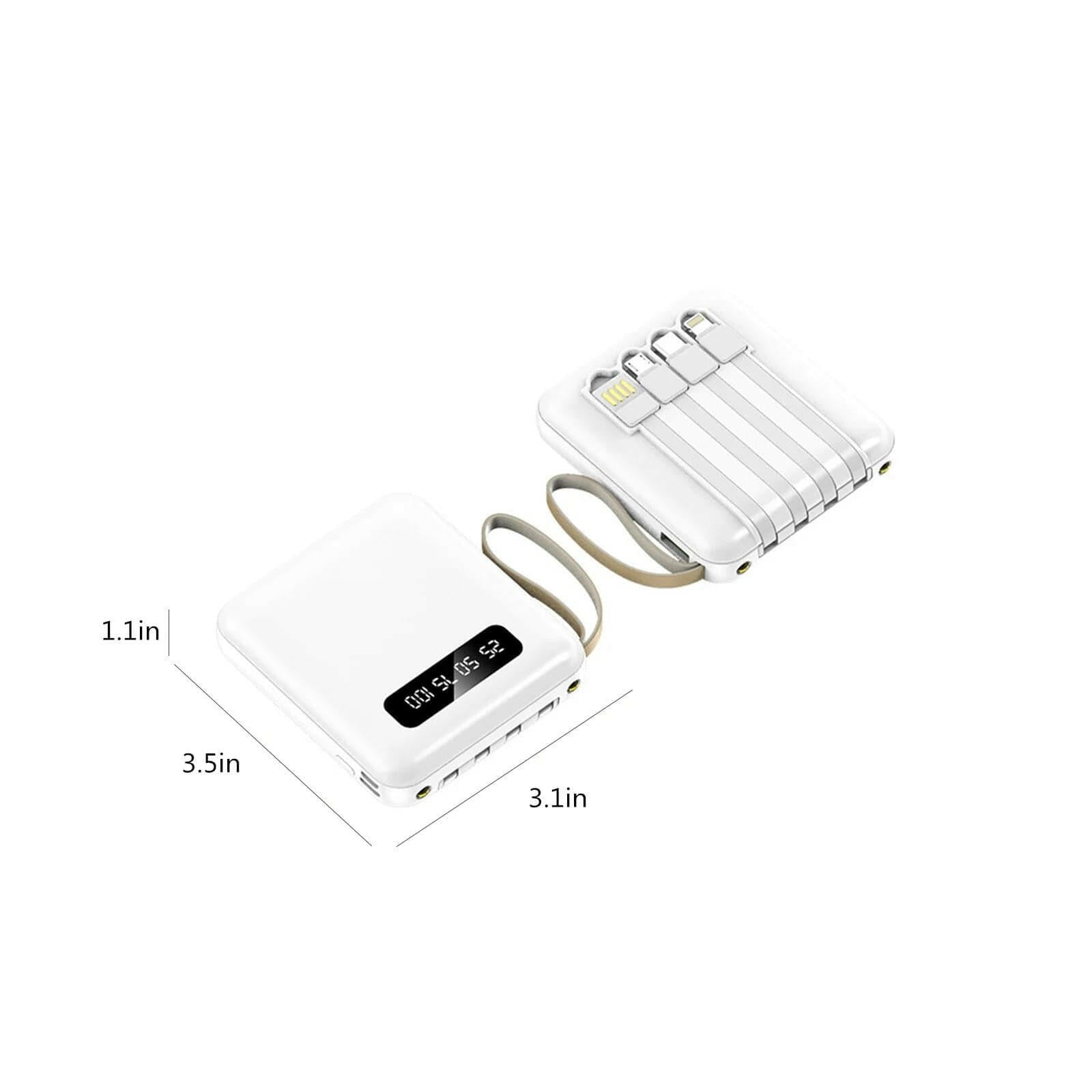 SAFE and STABLE Mobile Power! Portable Charger with Built in Cables,10000Mah Mini Power Bank,4 Output 3 Input External Battery Pack Phone Charger Smart Devices and Cell Phone20% Off - Electronics