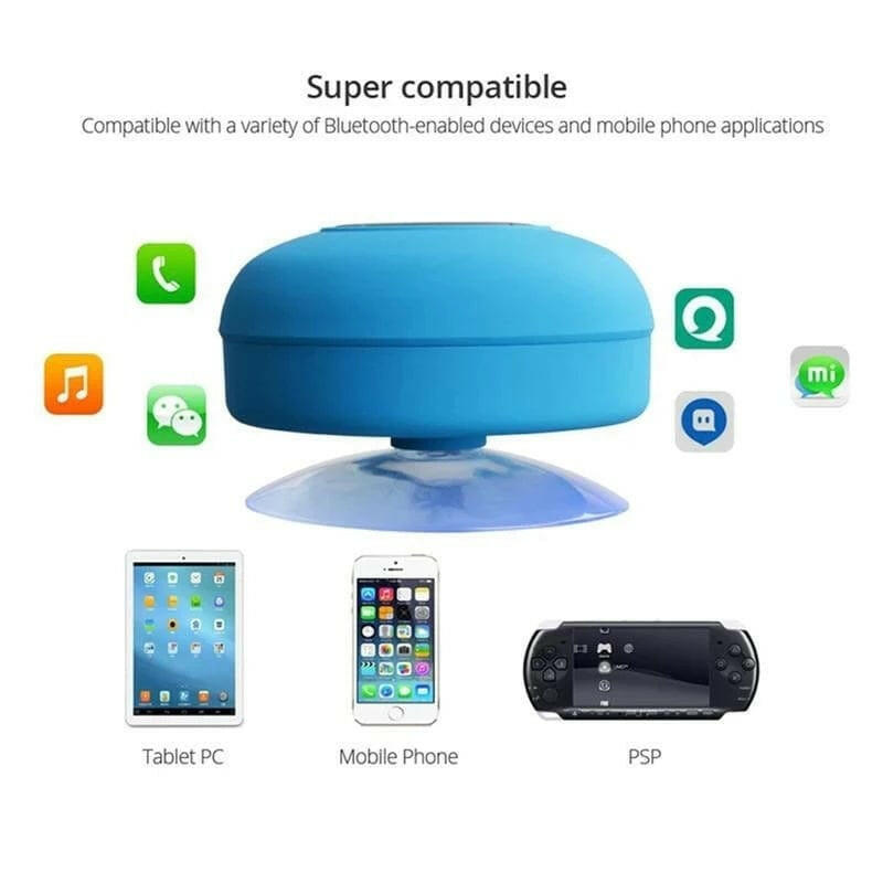 Mini Bluetooth Speaker Shower Subwoofer Waterproof Handsfree Loudspeaker with Suction Cup Mic for Bathroom Pool Beach Car Phone - Electronics