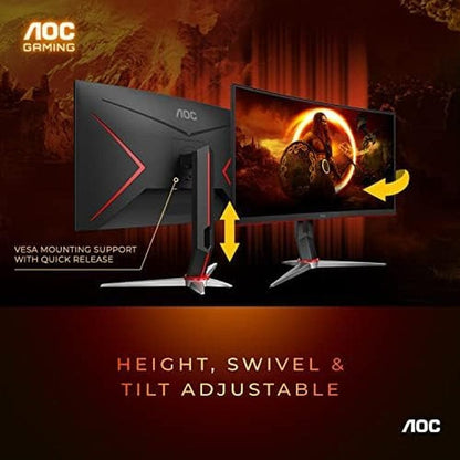 Curved Ultra-Fast Gaming Monitor Black, 27 Zero Dead Pixel Guarantee.