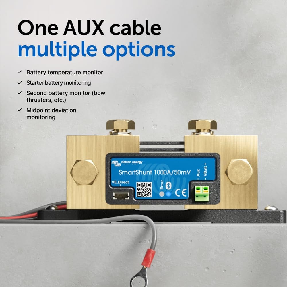 Smartshunt Battery Monitor (Bluetooth) - Victron Smart Shunt - 6.5V-70V, 1000 Amp.