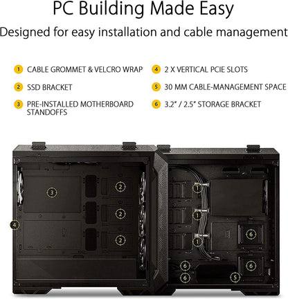 TUF Gaming GT501 Mid-Tower Computer Case for up to EATX.