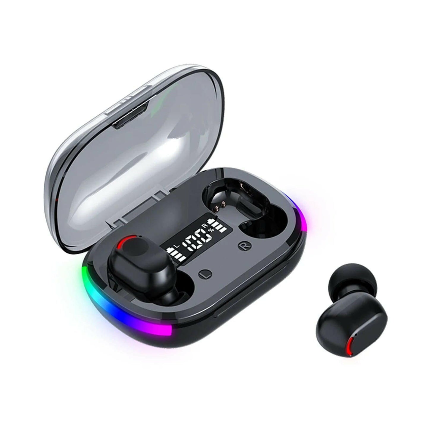 Back to School Supplies Electronics Wireless Earbuds Bluetooth 5.3 in Ear Light-Weight Headphones Built-In Microphone IPX5 Waterproof Immersive Premium Sound Headset with Charging Case Black - Electronics