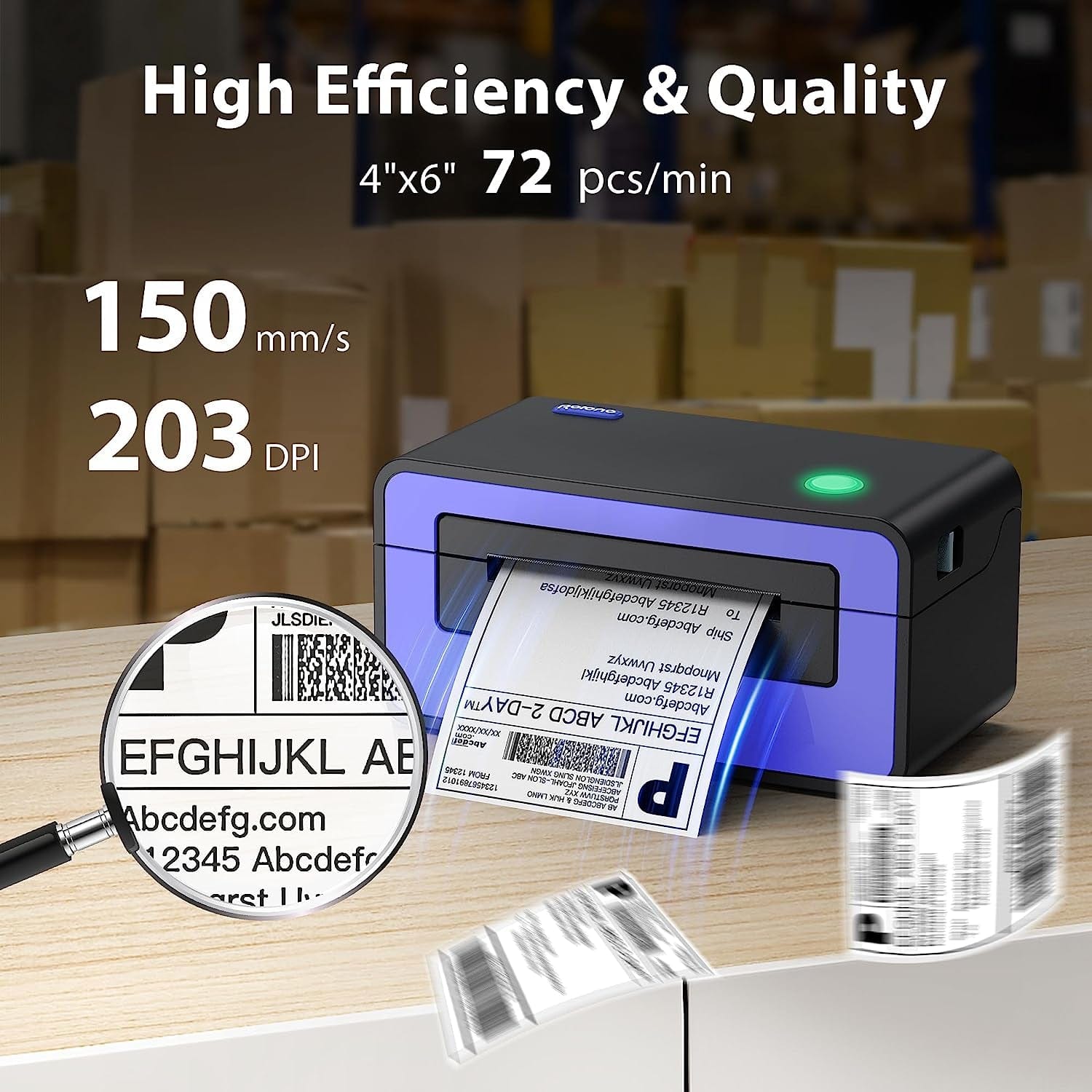 Shipping Label Printer, PL60 4X6 Label Thermal Printer Printer.