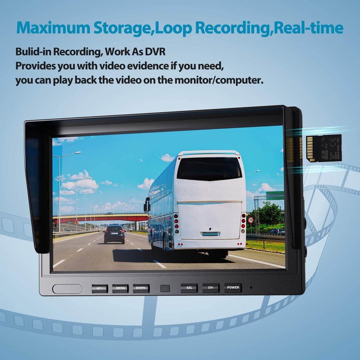 Wired Backup Camera System,10-Inch HD Dual Split.