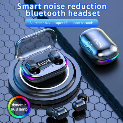 Back to School Supplies Electronics Wireless Earbuds Bluetooth 5.3 in Ear Light-Weight Headphones Built-In Microphone IPX5 Waterproof Immersive Premium Sound Headset with Charging Case Black - Electronics