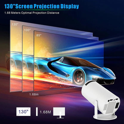 Mini Projector,Hy300 Pro Smart Projector,4K Projector with Wifi 6 and Bluetooth 5,Portable Projector with Android 11, Automatic Keystone Correction,180 Degree,130 Inch Display - Electronics