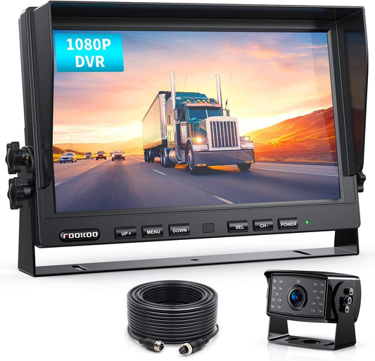 Wired Backup Camera System,10-Inch HD Dual Split.