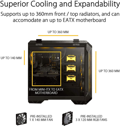 TUF Gaming GT501 Mid-Tower Computer Case for up to EATX.