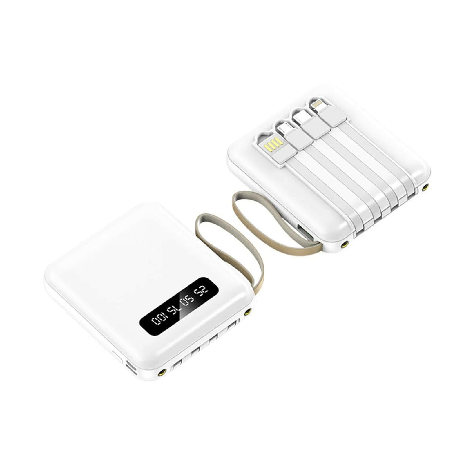 SAFE and STABLE Mobile Power! Portable Charger with Built in Cables,10000Mah Mini Power Bank,4 Output 3 Input External Battery Pack Phone Charger Smart Devices and Cell Phone20% Off - Electronics