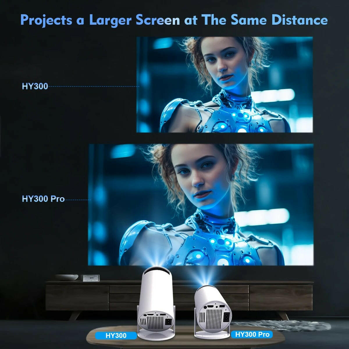 Projector HY300 PRO 4K Android 11 Dual Wifi6 260ANSI Allwinner H713 BT5.0 1080P 1280*720P Home Cinema Outdoor Projetor - Electronics