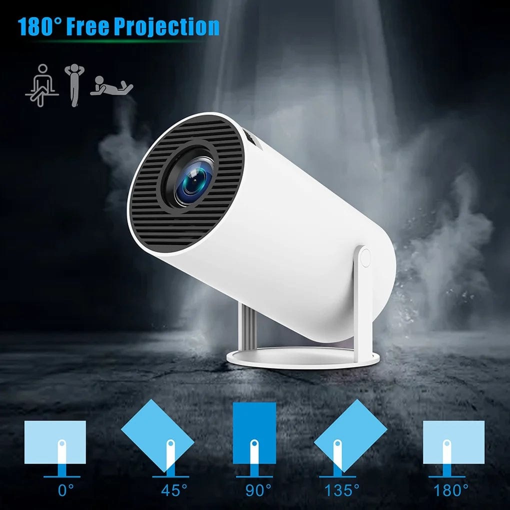 Mini Projector,Hy300 Pro Smart Projector,4K Projector with Wifi 6 and Bluetooth 5,Portable Projector with Android 11, Automatic Keystone Correction,180 Degree,130 Inch Display - Electronics