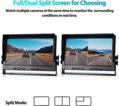 Wired Backup Camera System,10-Inch HD Dual Split.