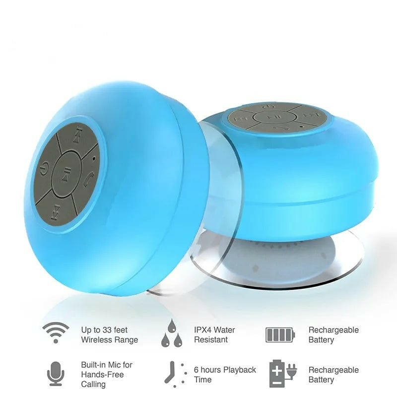 Mini Bluetooth Speaker Shower Subwoofer Waterproof Handsfree Loudspeaker with Suction Cup Mic for Bathroom Pool Beach Car Phone - Electronics