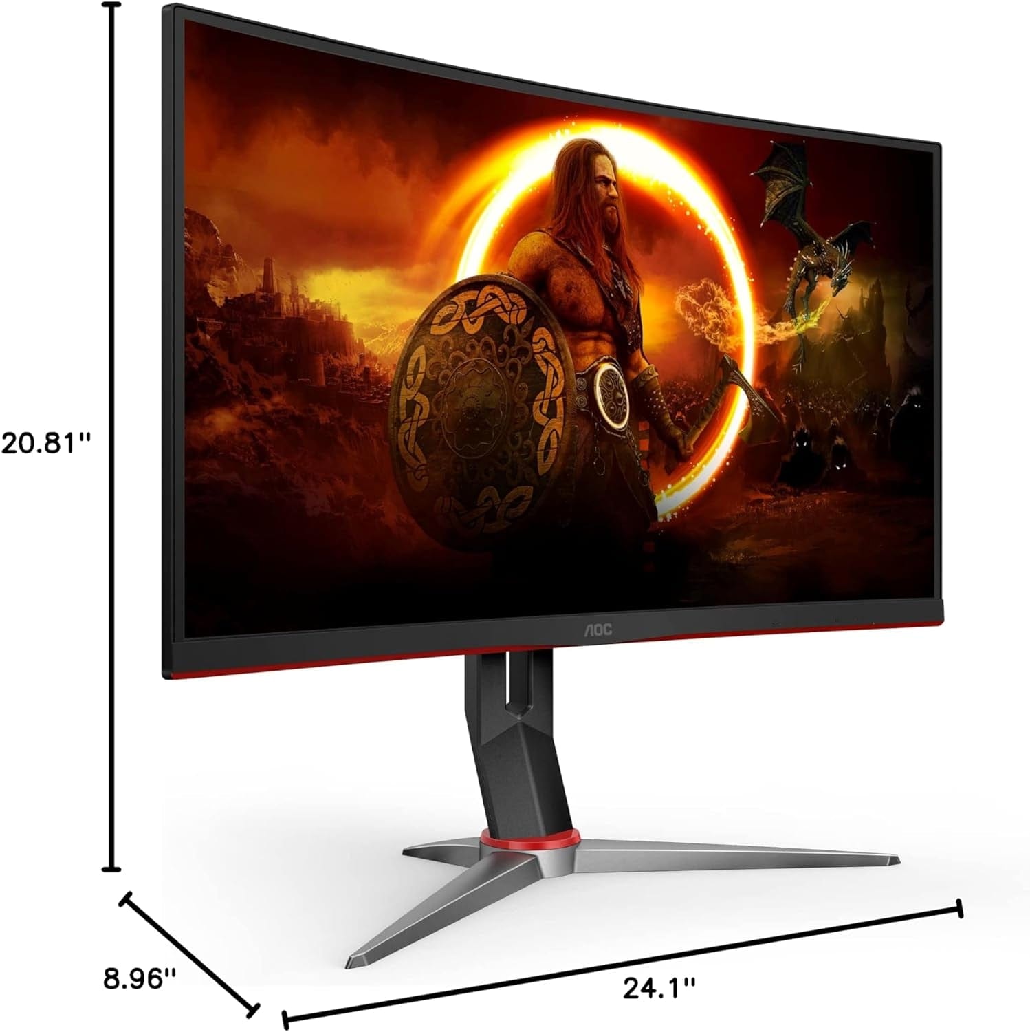 Curved Ultra-Fast Gaming Monitor Black, 27 Zero Dead Pixel Guarantee.