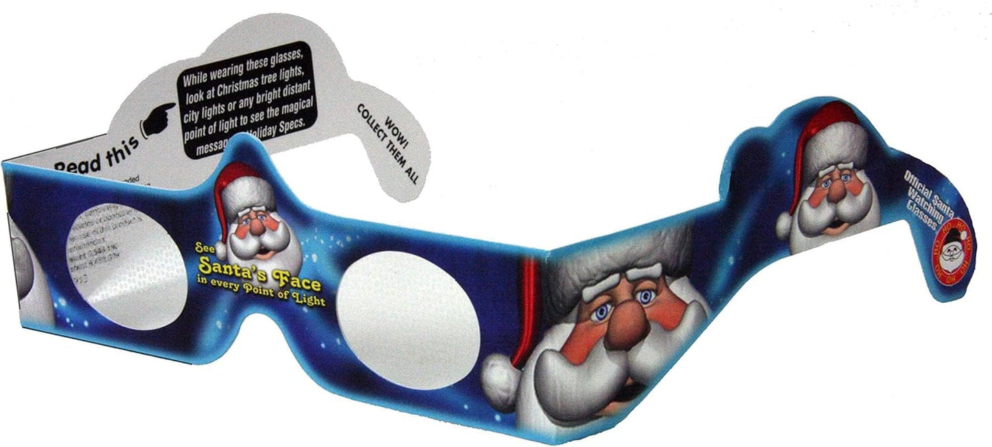 3D Christmas Glasses - 10 Pack Holiday Specs - Hologram Holiday Images.